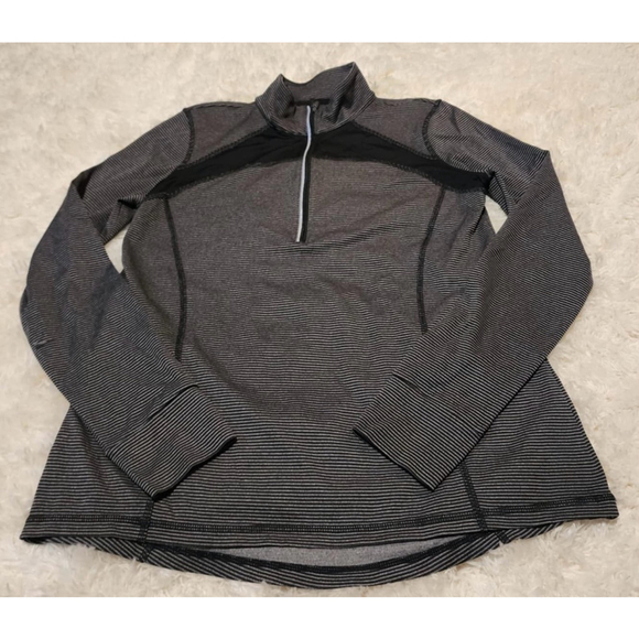 Women's Xersion Black & Gray Striped Long Sleeve Shirt Size M - Picture 1 of 10